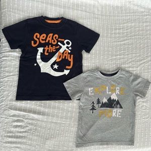 LOT 2 Gymboree 3T boy toddler short sleeved cotton t-shirts, nautical & hiking